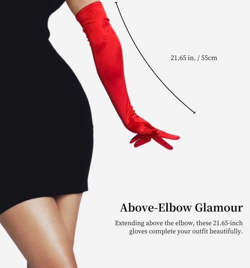 MD Style Long Opera Gloves for Women - 20s Party Costume - Elbow Length Tea Party Satin Gloves - Princess Accessories - Image 3